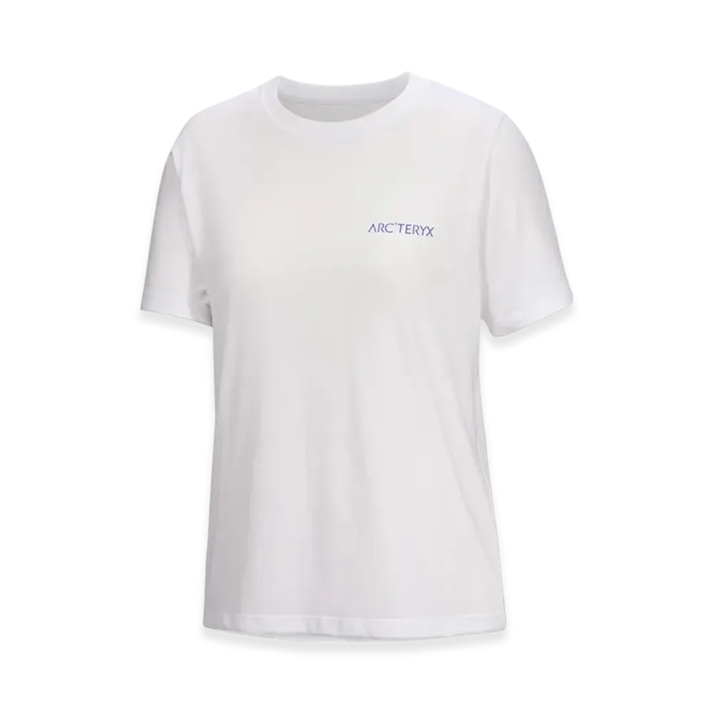 ARC'TERYX Women's Kragg SL Cotton Blurred Bird Crew SS "White Light/Electra" X000009500
