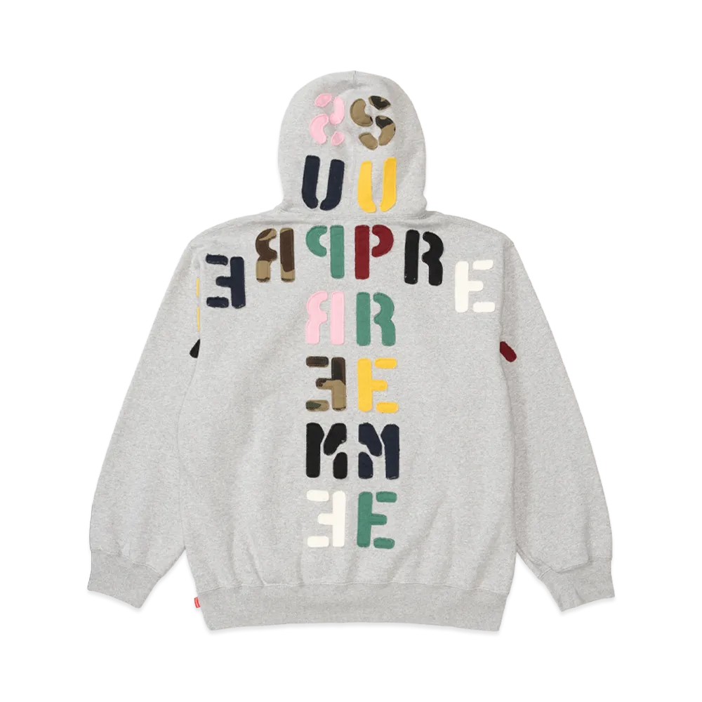 Supreme Mirrored Appliqué Hooded Sweatshirt "Heather Grey"