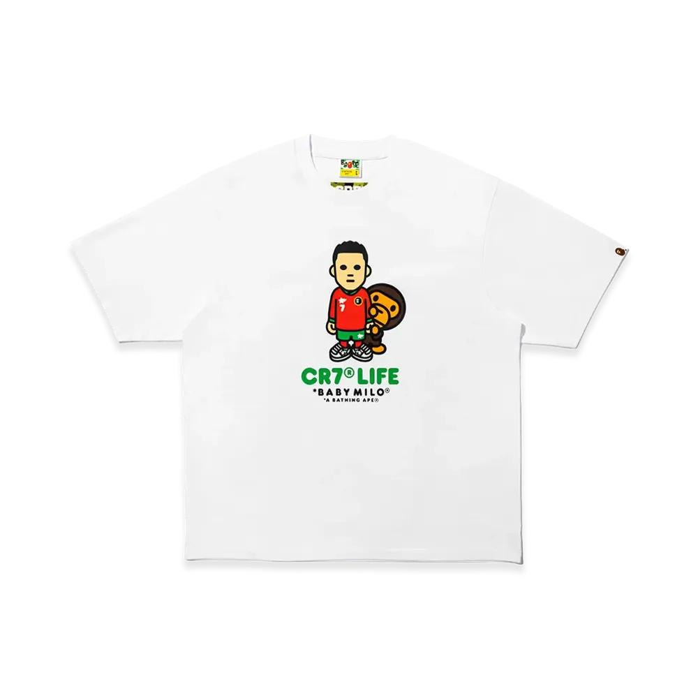 A BATHING APE x Cristiano Ronaldo CR7 Life Baby Milo Relaxed Fit Tee "White"