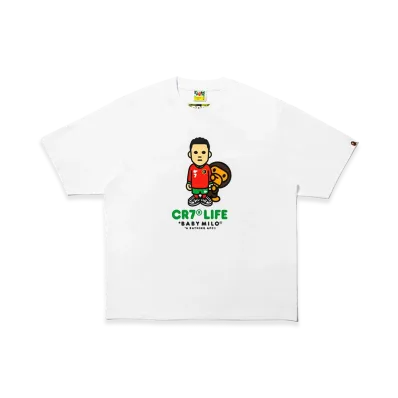 A BATHING APE x Cristiano Ronaldo CR7 Life Baby Milo Relaxed Fit Tee "White"