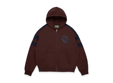 DENIM TEARS Denim U Paneled Zip Hoodie "Brown"
