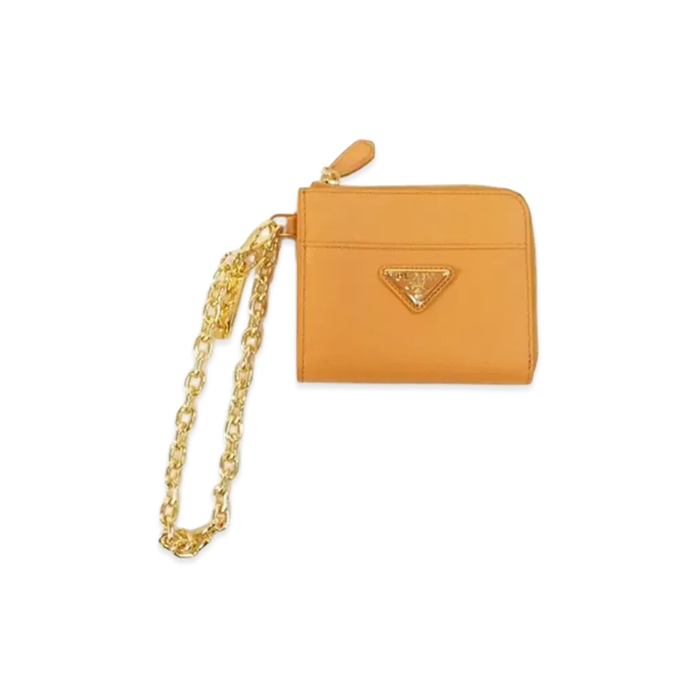PRADA Women's Saffiano Compact Wallet "Orange"