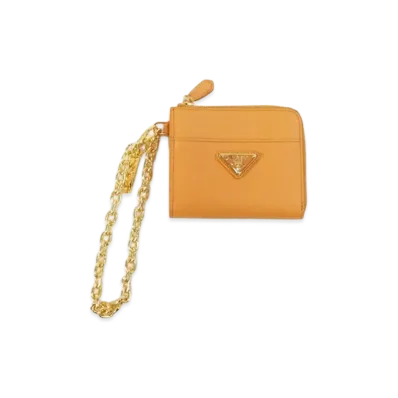 PRADA Women's Saffiano Compact Wallet "Orange"