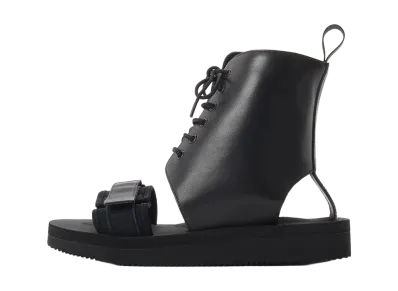 Wildside x SUICOKE Leather Sandal "Black"
