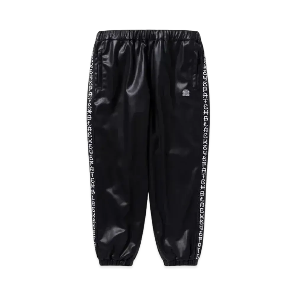 Blackeyepatch Kanji Taped Faux Leather Track Pants "Black"