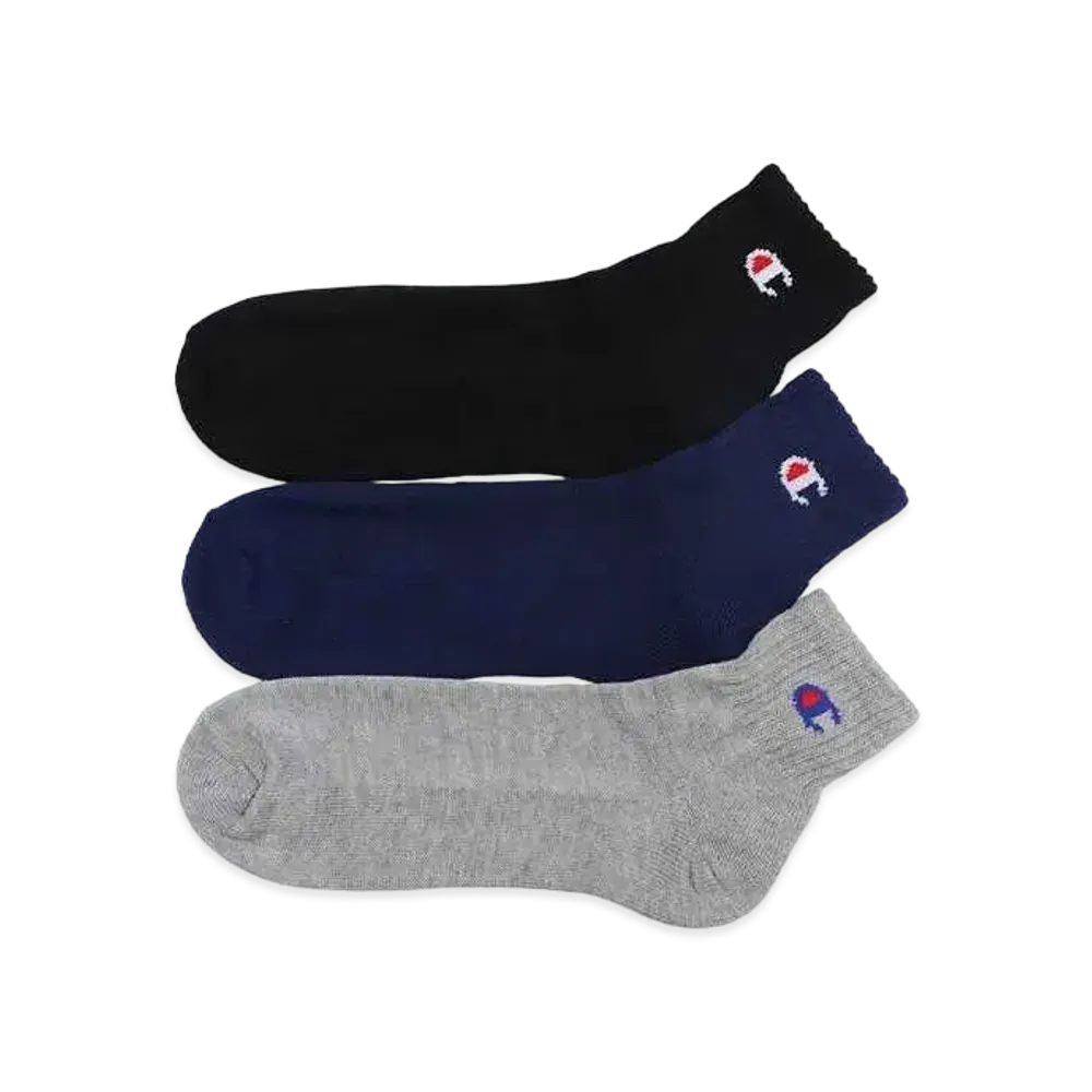 Champion 3Pair Quarter Length Socks (Half Pile) "Assort"