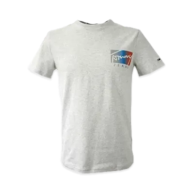 TOMMY JEANS Script Box Logo T-Shirt "SilverGrey"