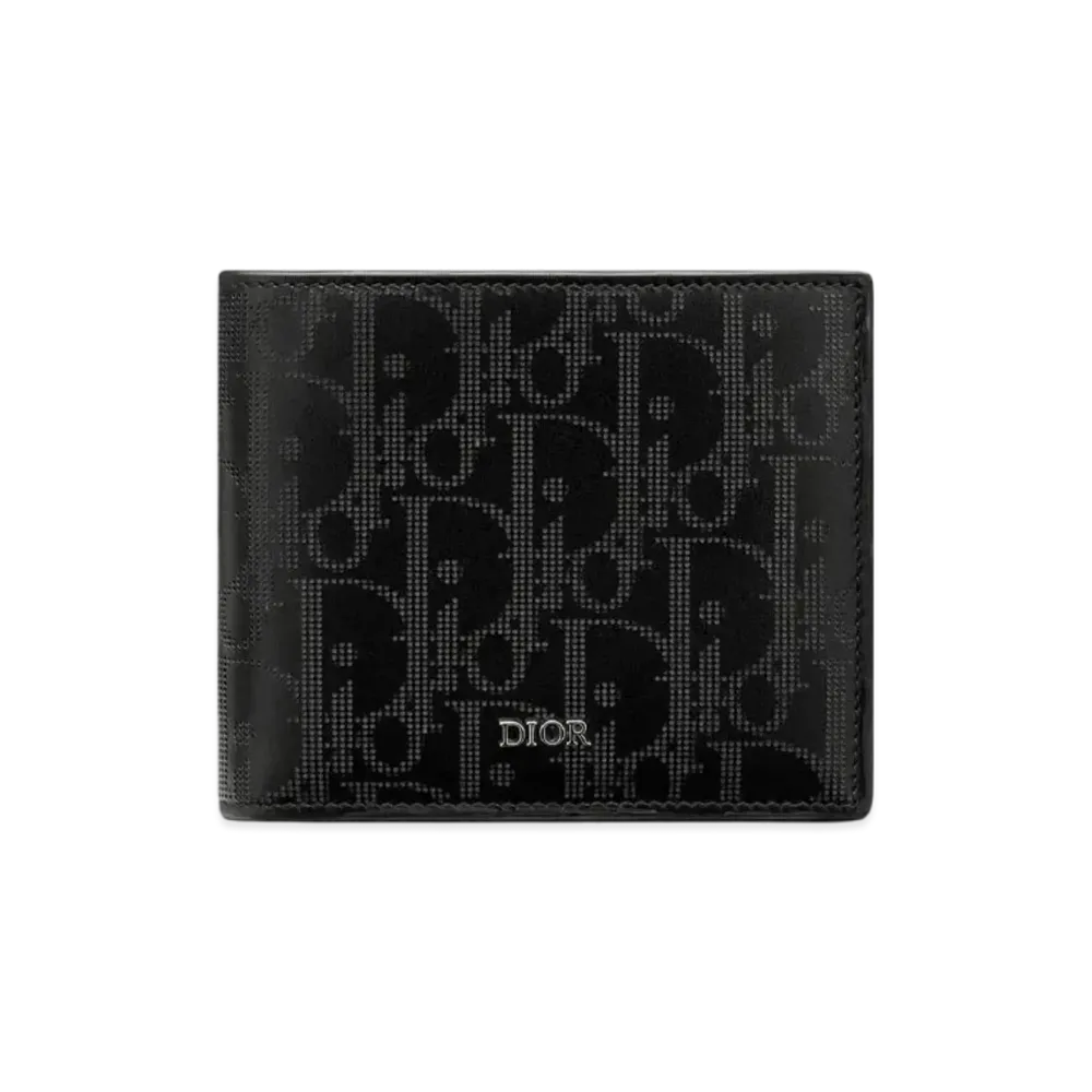 Dior Wallet Dior Oblique Galaxy Leather With Coin Case "Black"
