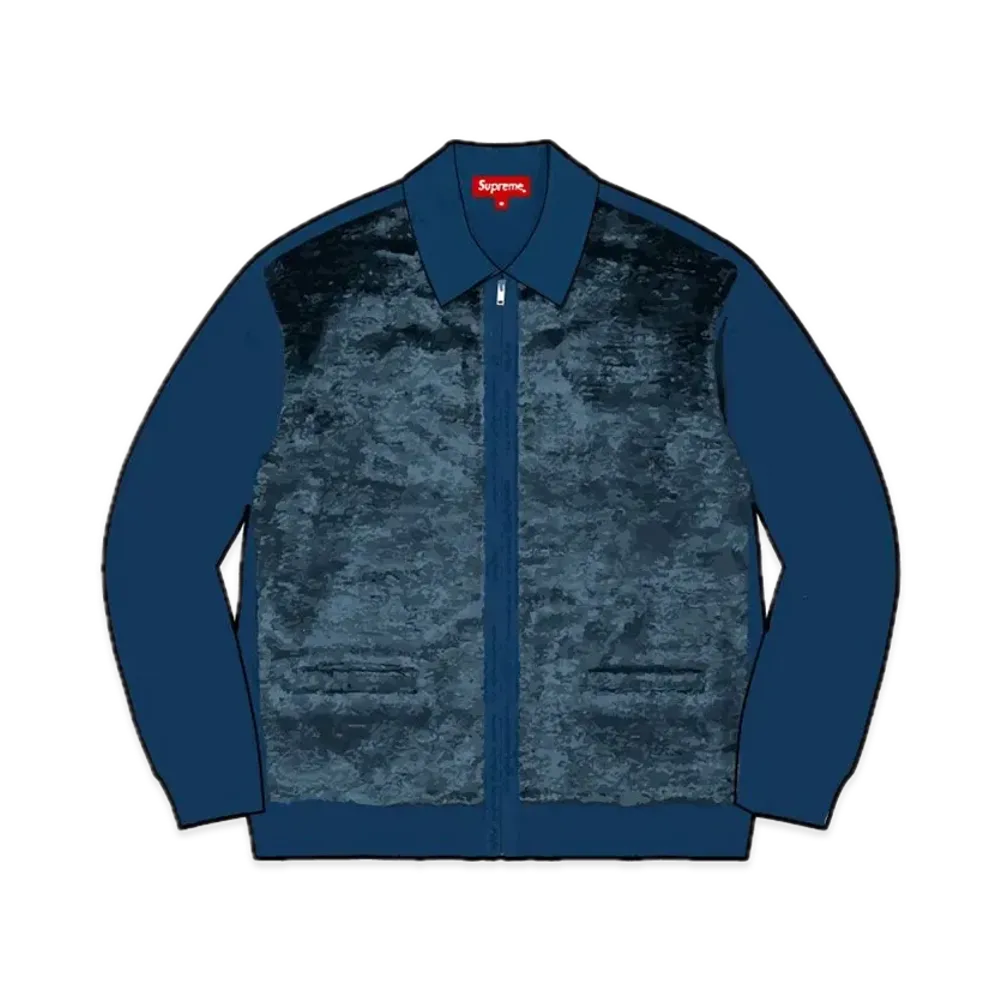 Supreme Faux Fur Zip Up Cardigan "Blue"