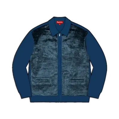 Supreme Faux Fur Zip Up Cardigan "Blue"