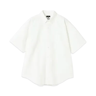 BEAMS Wide Fit 3/4 Sleeve Button Down Shirt "White"