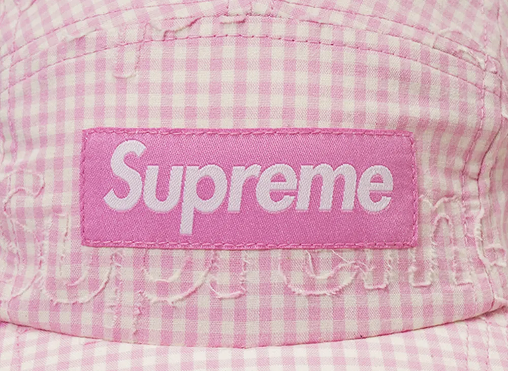 Supreme Monogram Gingham Camp Cap 