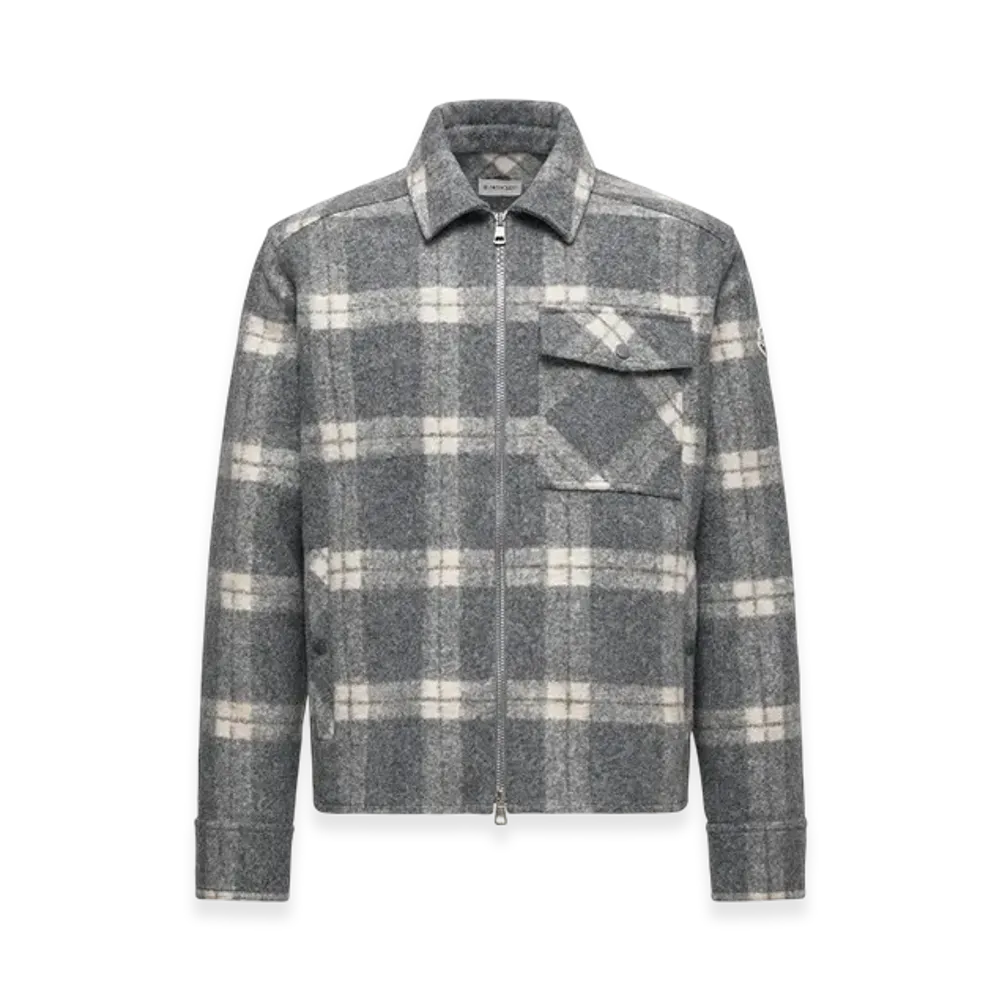 MONCLER Long Sleeve Tartan Shirt "White Grey"