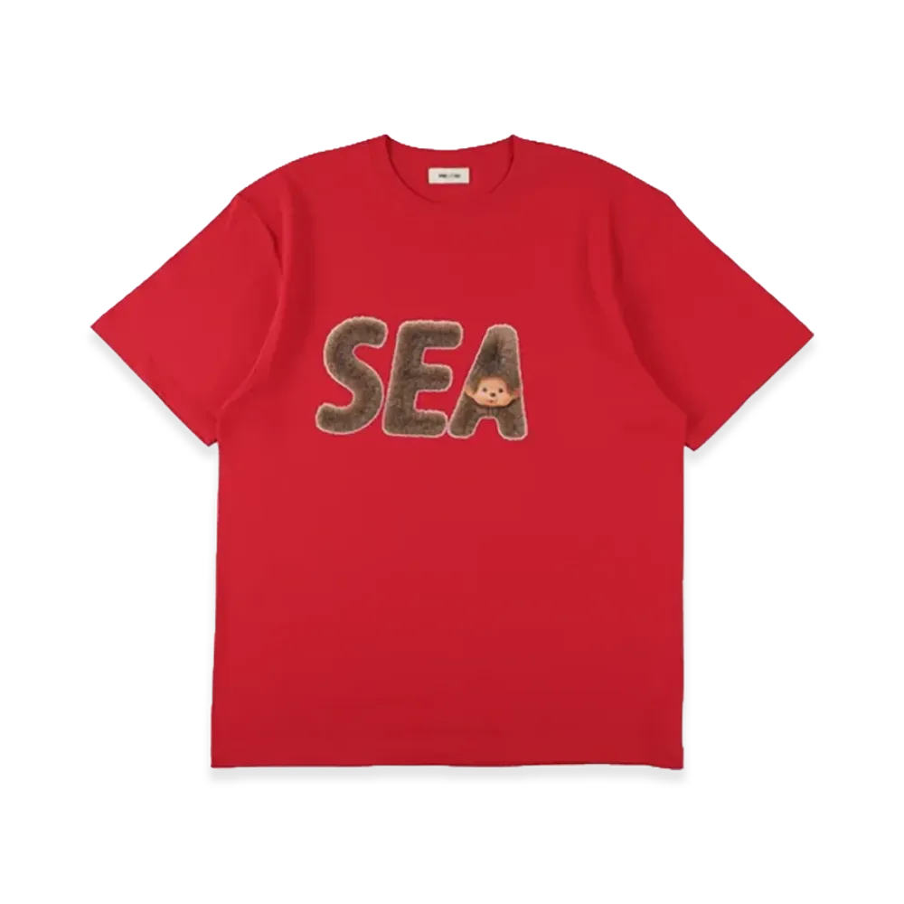 WIND AND SEA x Monchhichi Fur Og Sea Tee "Red"