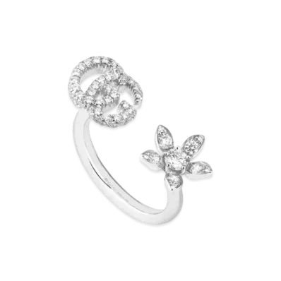 GUCCI Gucci Flora 18K Ring With Diamonds "White"