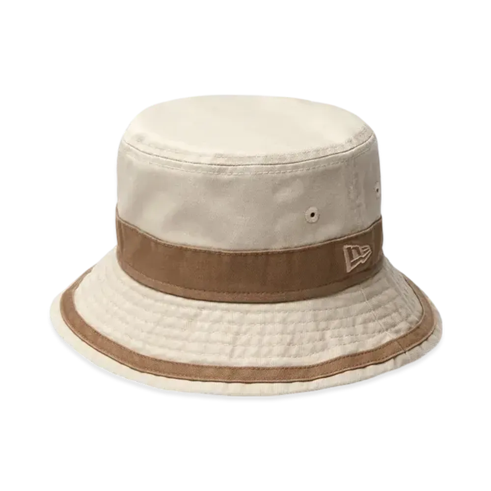 NEW ERA Kids Bucket 01 Striped Band "Stone/British Khaki"