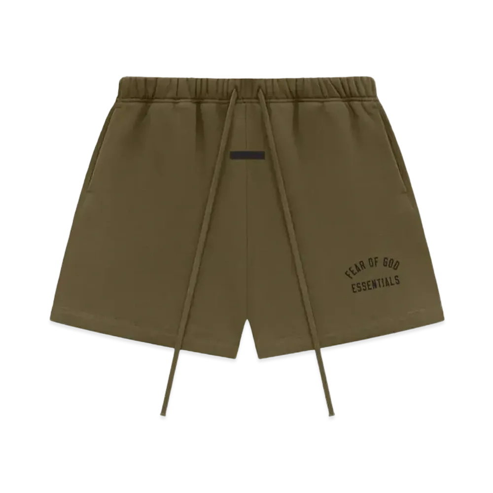 FEAR OF GOD ESSENTIALS Fleece Soccer Short "Olive"