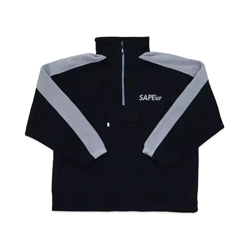SAPEur PULLOVERFLEECE JACKET "Black"
