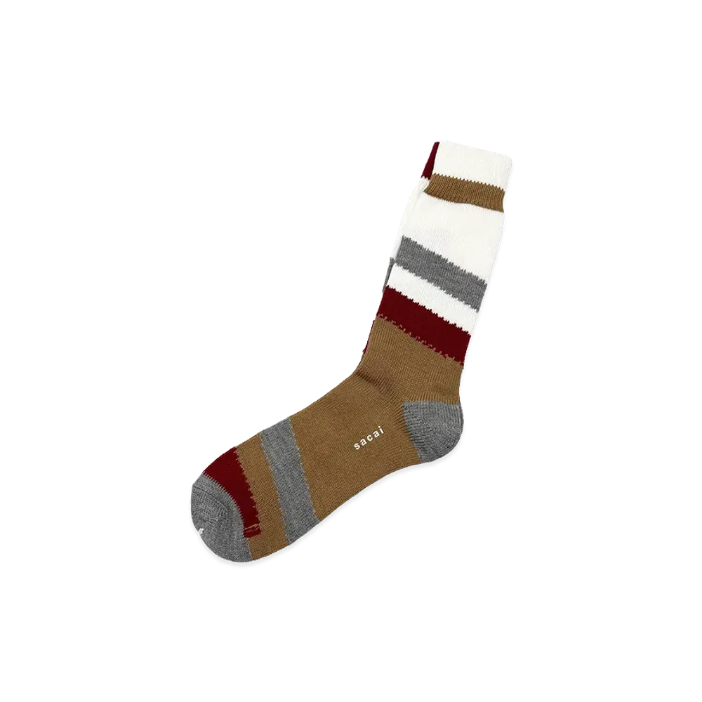 sacai Multi Border Socks "Brown"