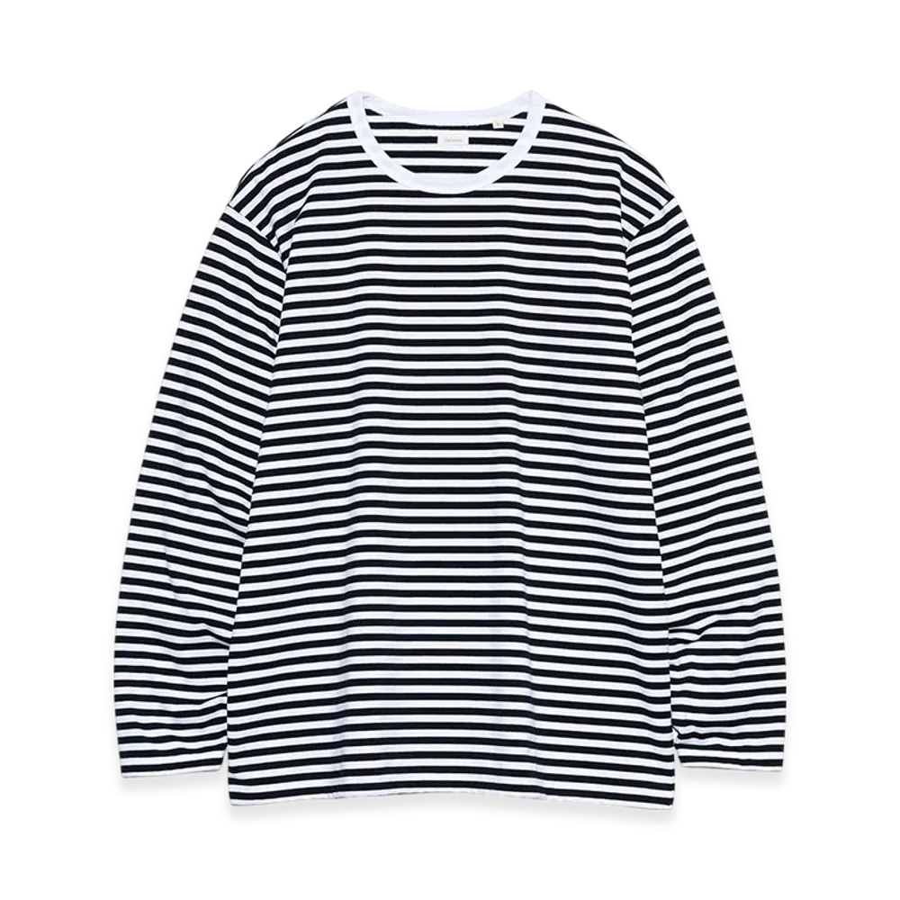 nanamica Coolmax Stripe Jersey L/S Tee "Black/White"