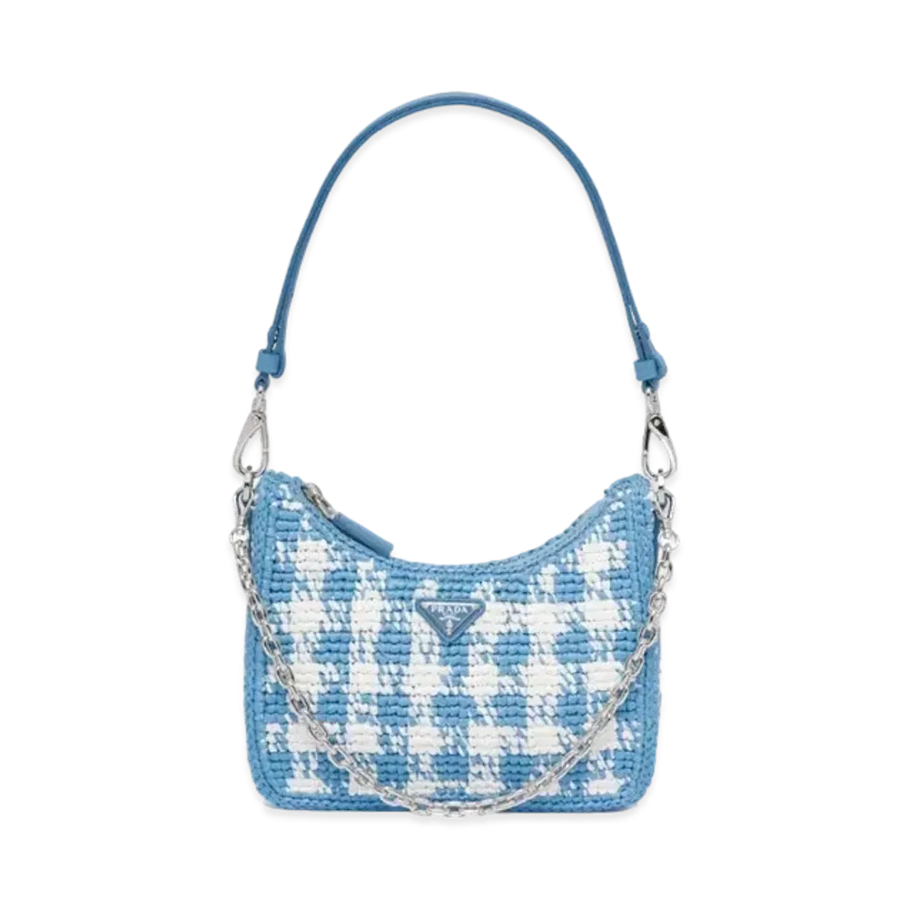 PRADA Re Edition Crochet Mini Bag "Light Blue"