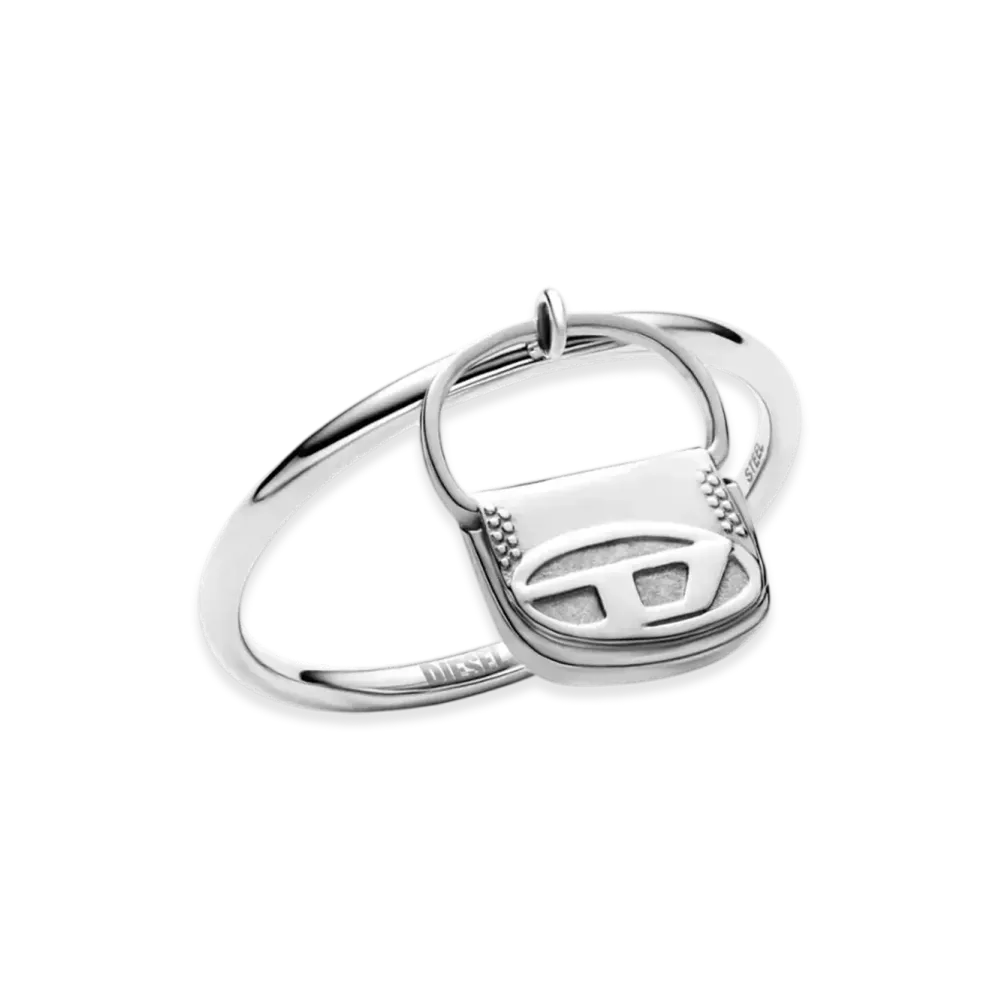 Diesel Dx1619040 Jewellery Stainless Steel 1Dr Bag Charm Ring "Silver"