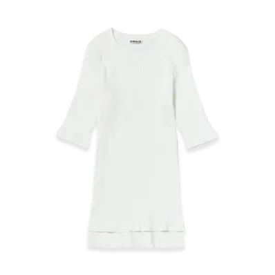 AURALEE Women's Cotton High Gauge Rib Knit Tee "White"