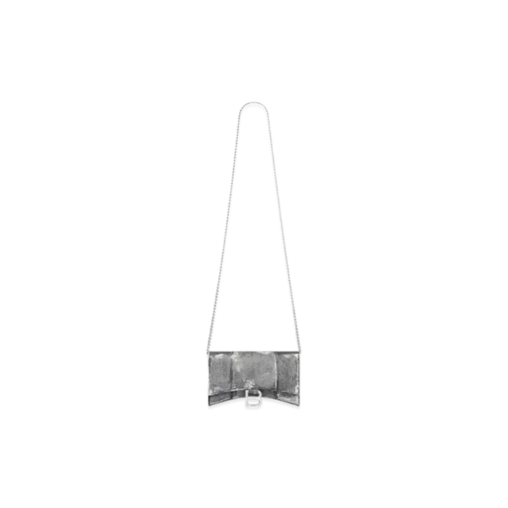 BALENCIAGA Hourglass Chain Mini Wallet "Black"