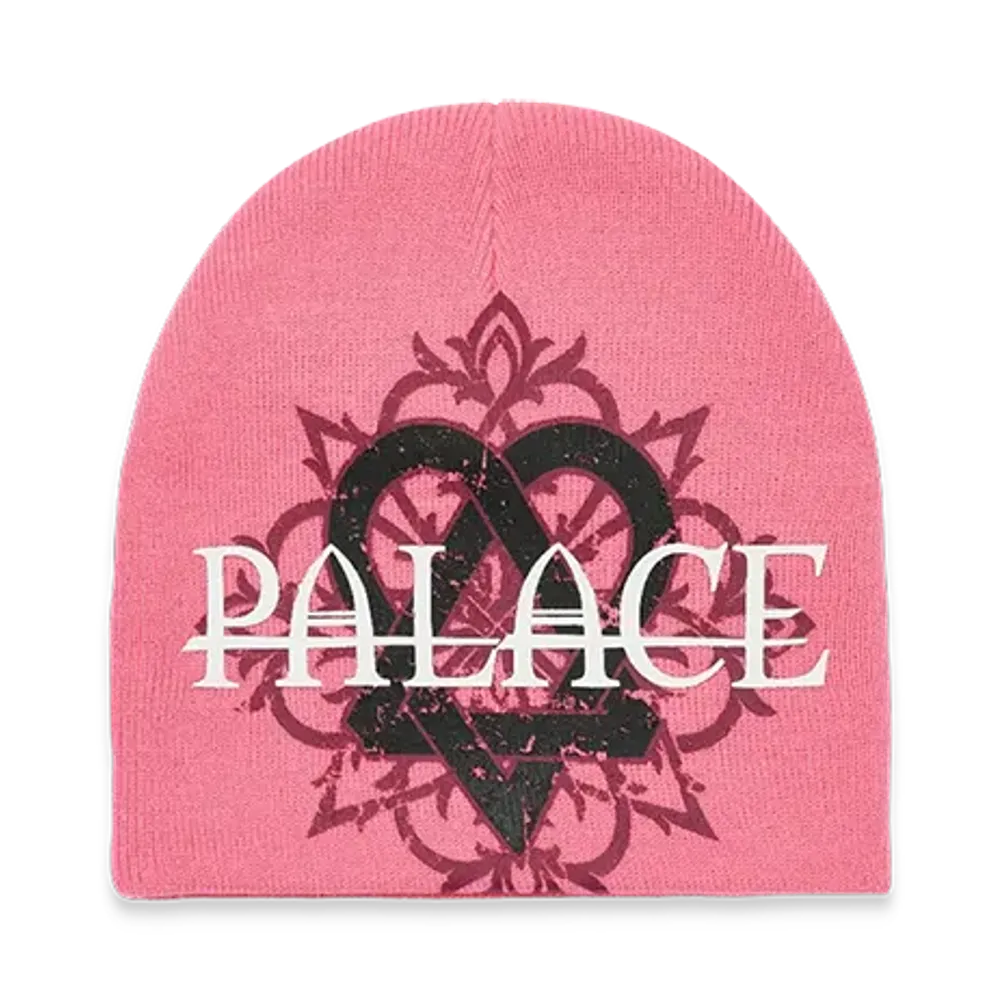 PALACE x HIM Tri Gram Nein Cuff Beanie "Pink"