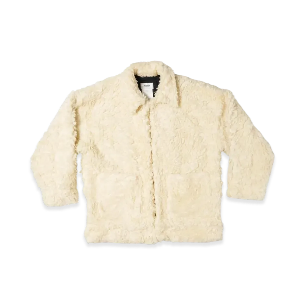 doublet Hand-Painted Hemp Faux Fur Jacket "Ivory"