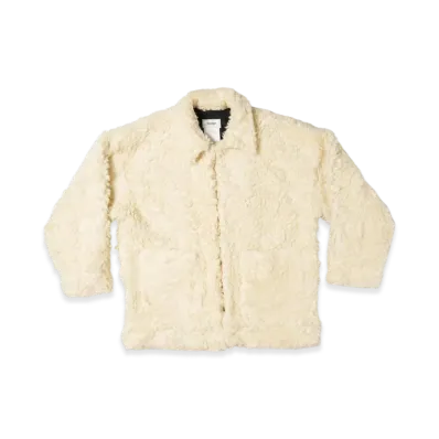 doublet Hand-Painted Hemp Faux Fur Jacket "Ivory"