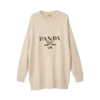HYSTERIC GLAMOUR Panda Mania Embroidery Sweater "Beige"