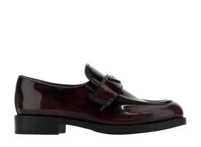 PRADA Women's Grape Leather Loafers "Purple"