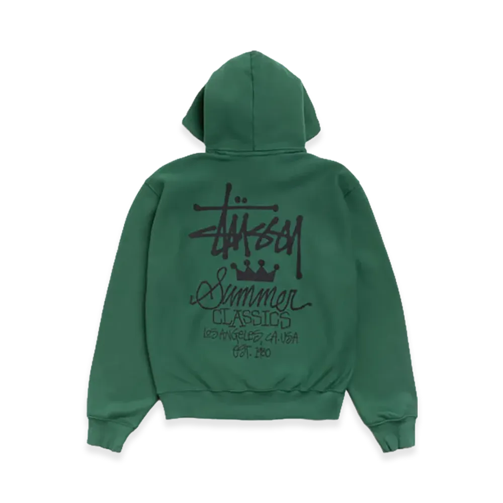 Stussy Summer Classics Hoodie Garment Dyed "Pine"