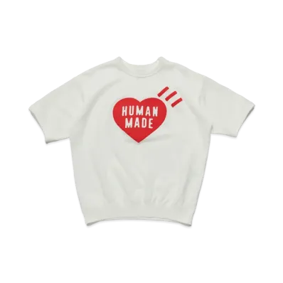 HUMAN MADE SHORT SLEEVE SWEATSHIRT "White"