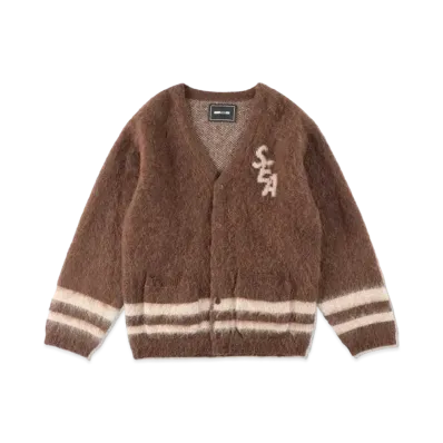 WIND AND SEA (S_E_A) Mohair Cardigan "Brown"
