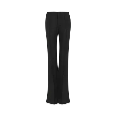 Chloe Broken-Heel Slim Pants In Wool Grain De Poudre "Black"