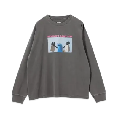 B:MING by BEAMS x PUPPET SUNSUN / Fade Photo Print Long Sleeve T-Shirt Shop "InkBlack"