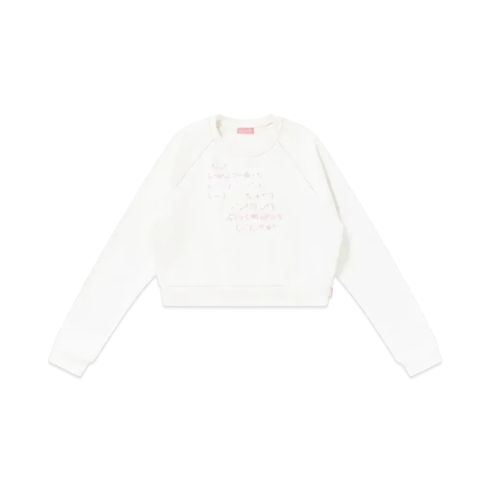 BlackEyePatch Ascii Art Embroidered Crew Sweat "White"