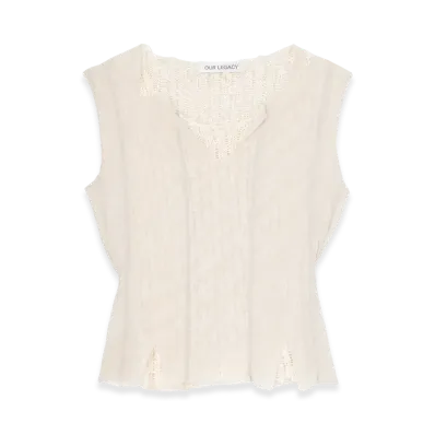OUR LEGACY Women's Ragged Vest "Taupe Nylon Mesh"