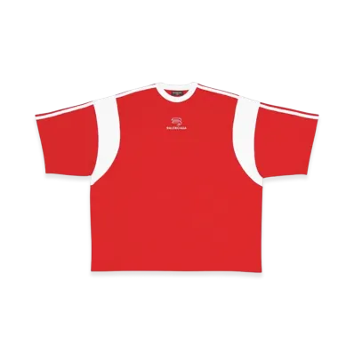 BALENCIAGA Sporty B Boxy Fit T-Shirt "White Red"