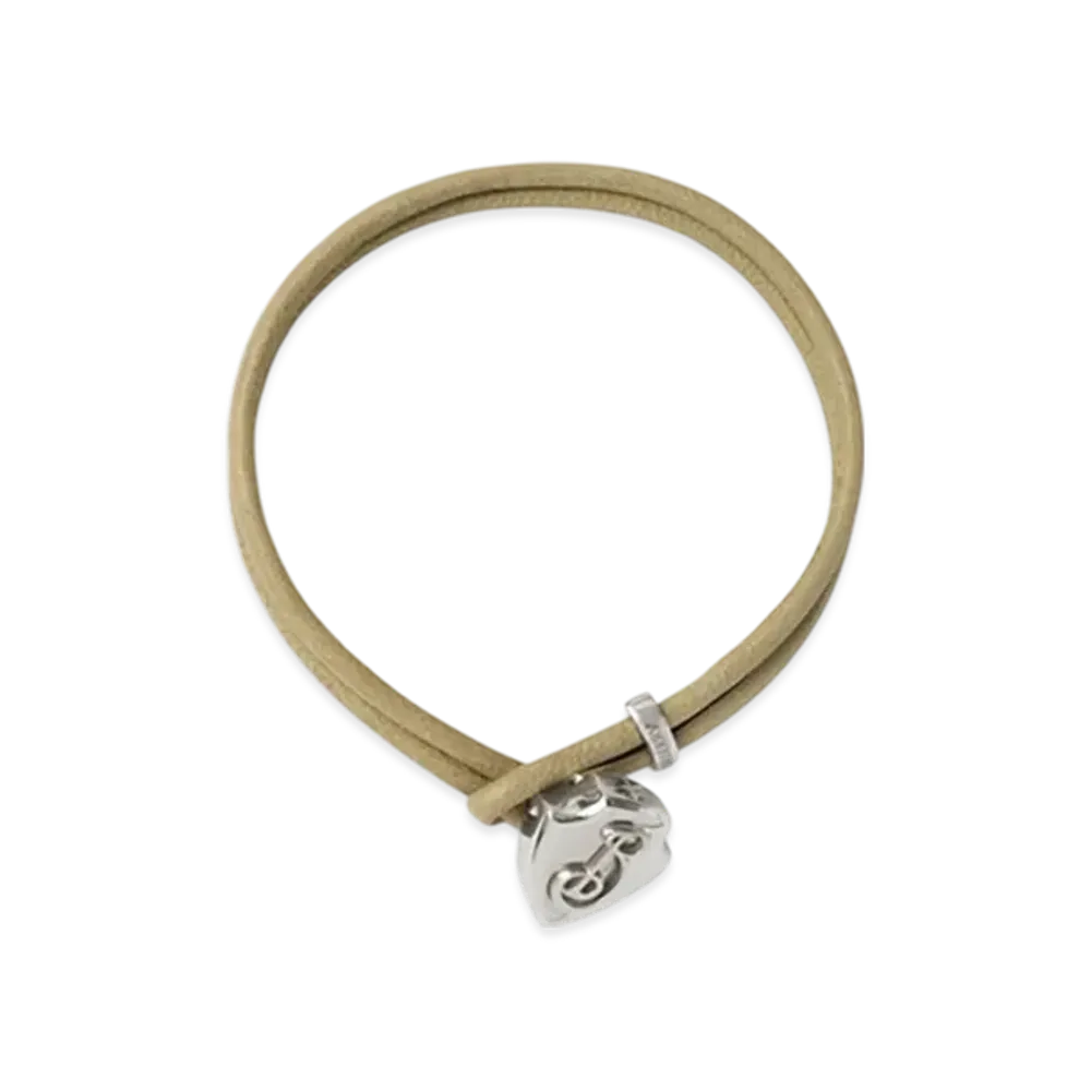 Burberry Leather B Shield Bracelet "Silver/Artichoke"