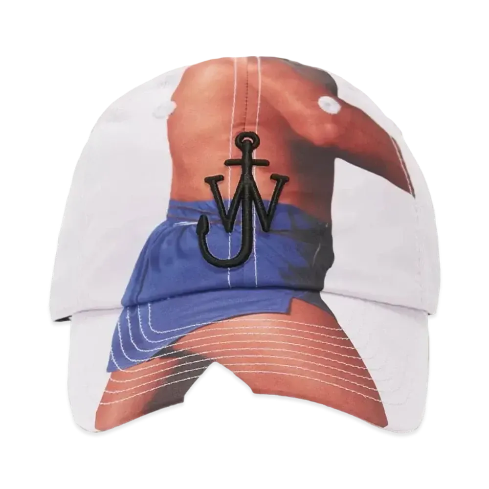 JW ANDERSON Printed Baseball Cap With Anchor Logo"Off White"