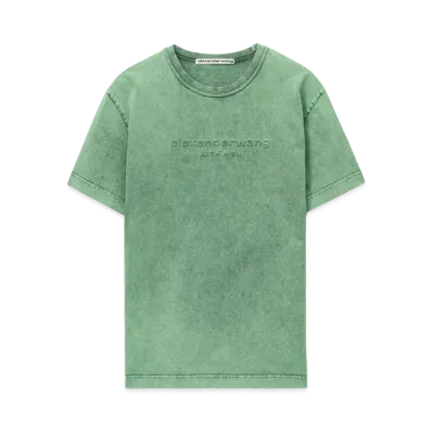 Alexander Wang Compact Jersey Emboss Logo T-shirt "Acid Fern"