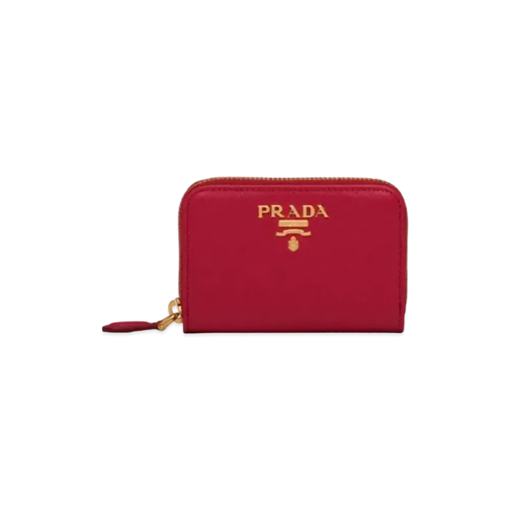 PRADA Saffiano Leather Card Holder "Red"