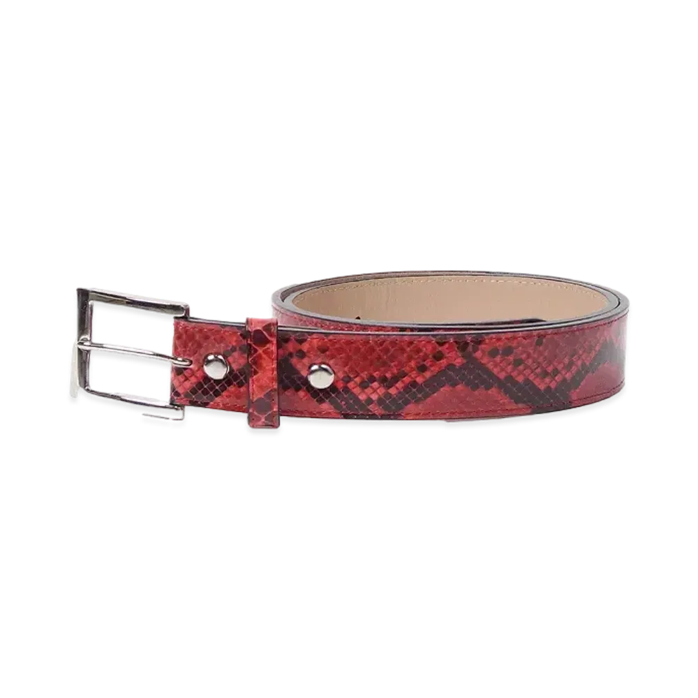 WACKO MARIA Python Leather Belt "Red"