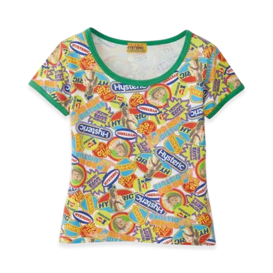 HYSTERIC GLAMOUR Typical Hysteric Patterned Mini T-Shirt "Multi"