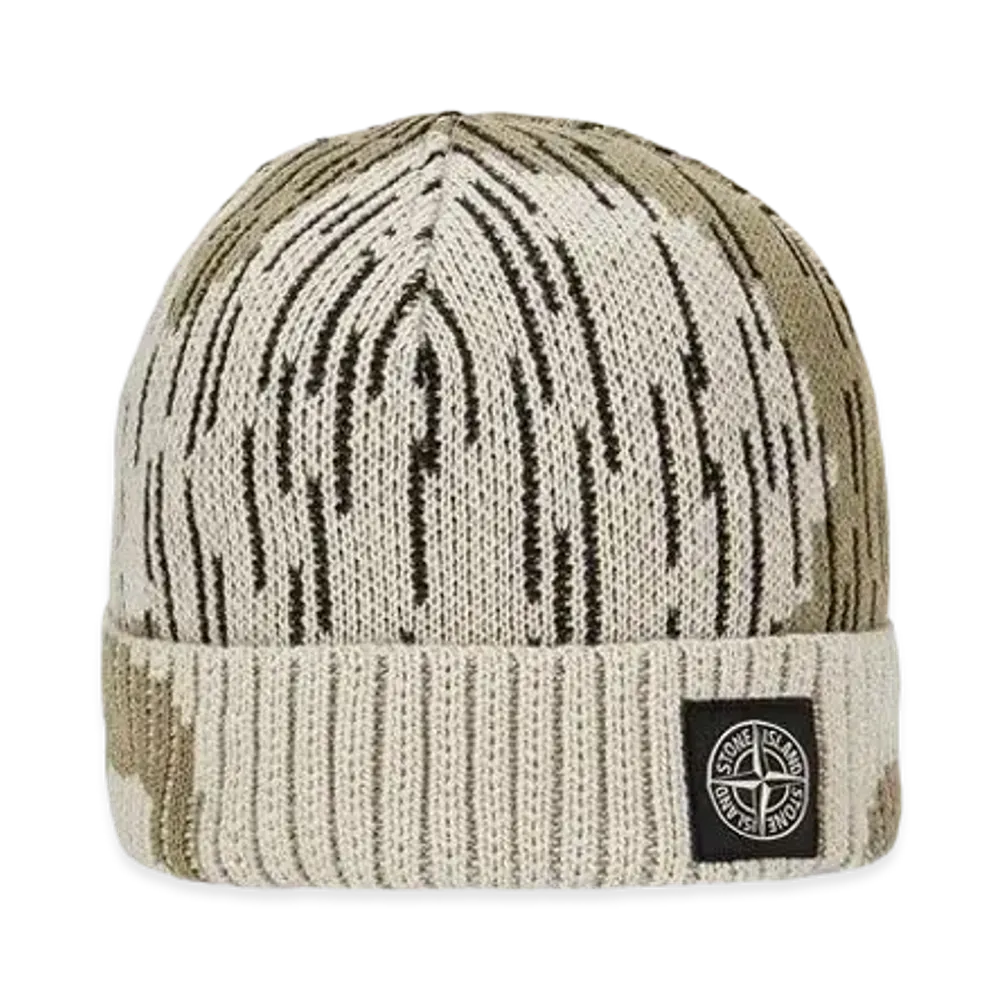 Stone Island N23B3 'RAIN CAMO' MIXED YARN "Ibory"