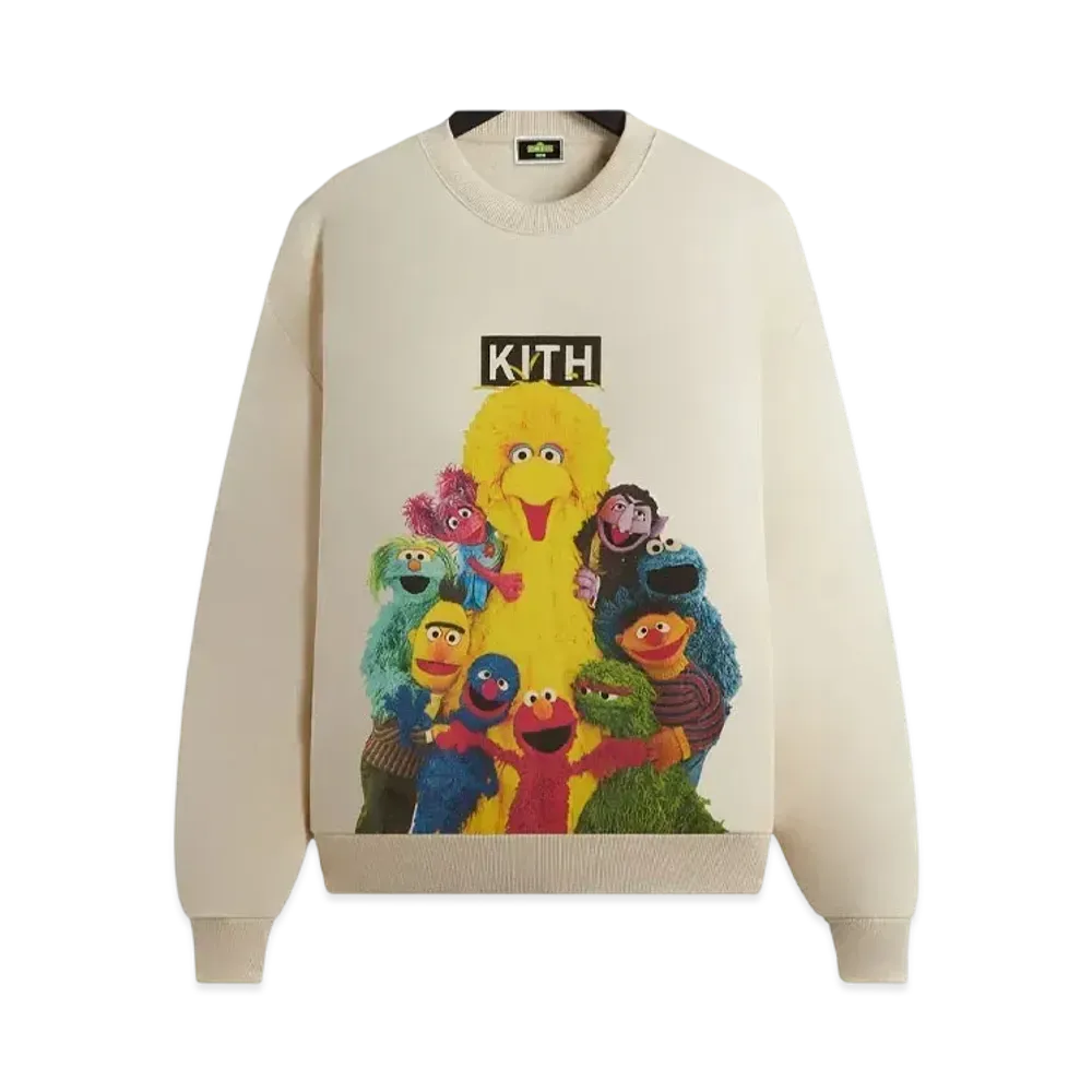 Kith x Sesame Street Group Hug Nelson Crewneck "Waffle"