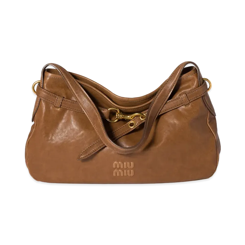MIU MIU Aventure Nappa Leather Bag "Oak"